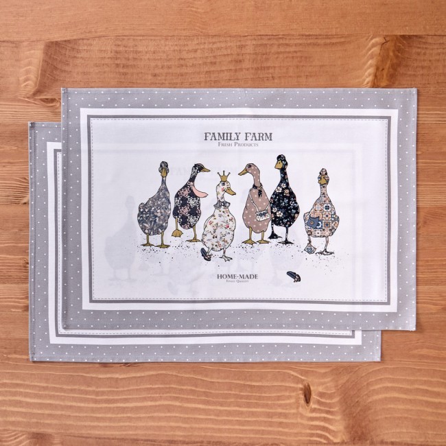 Набор полотенец из 2х шт "family farm",40х60см, 100% хлопок, серый Lefard (850-750-61)