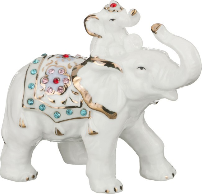 Фигурка "слон со слоненком" 14*6 см. высота=12 см. Lefard (149-188)