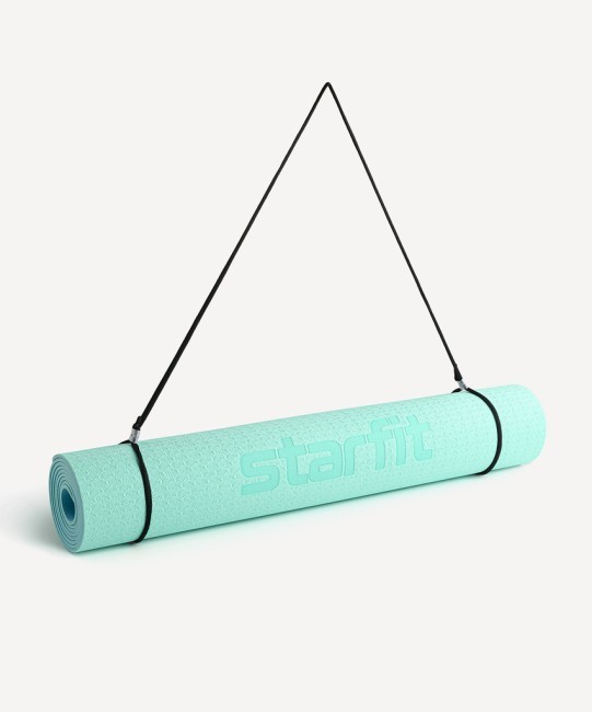 Коврик для йоги и фитнеса Starfit FM-201, TPE, 183x61x0,6 см, мятный/серый (2105119)