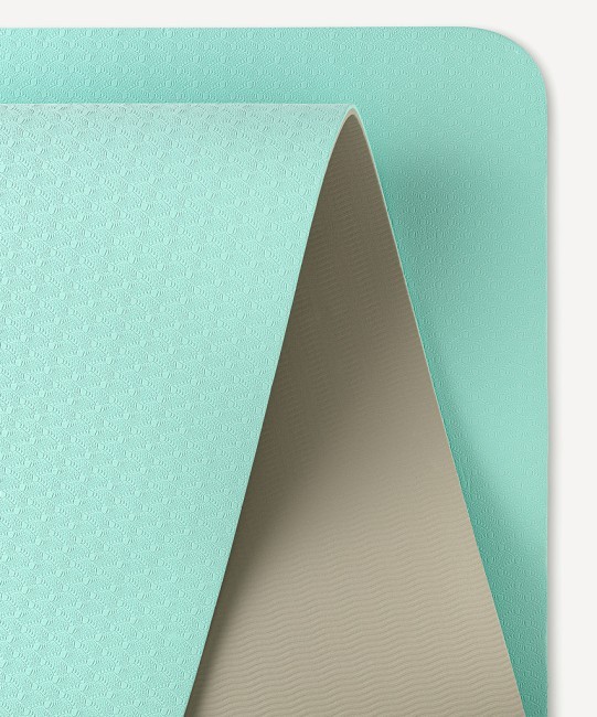 Коврик для йоги и фитнеса STARFIT FM-201, TPE, 183x61x0,6 см, мятный/серый (2105119)