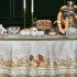 Скатерть круглая "золотая курочка" 220см, 100% хлопок, твил с пропиткой Lefard (850-767-29)