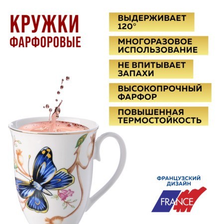 Набор кружек 4пр 300мл фарфор LR (х12). (60067-Н1) Набор кружек 4пр 300мл фарфор LR (х12). (60067-Н1)