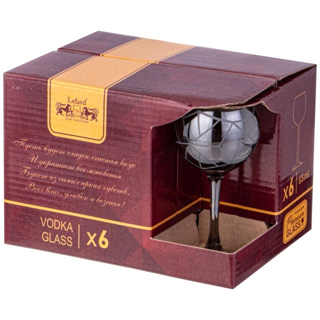 Набор рюмок из 6 шт "графика" графит 85 мл Lefard (194-950)