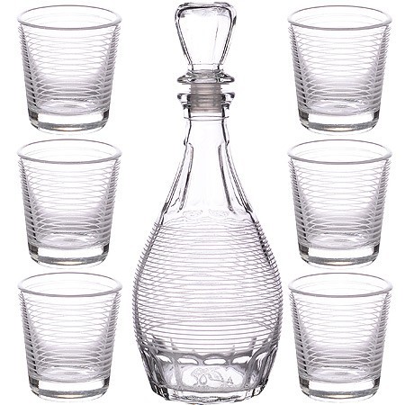 Набор д/вина 7пр"Спираль" графин+6 стак(х4 " (1231-Г3)