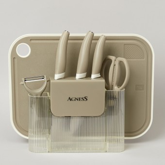 Набор кухонных предметов 7шт цвет серый Agness (671-030)