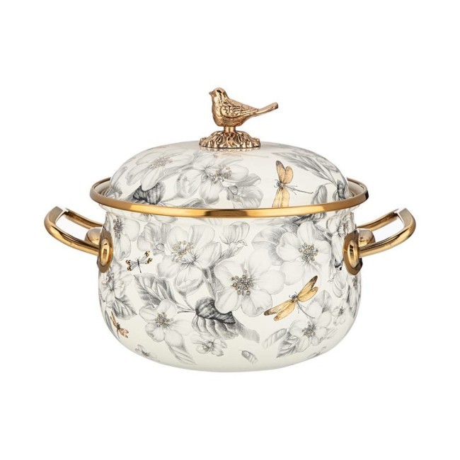 Кастрюля эмалированная agness с крышкой, серия яблоневый сад, 2,1л, диа.16см Agness (950-521)