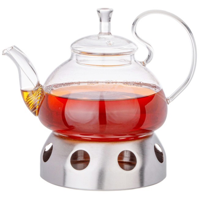 Чайник заварочный agness с фильтром из нжс и подставкой для подогрева 800 мл Agness (887-255)