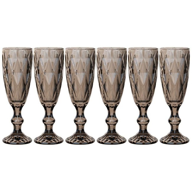 Набор бокалов для шампанского "ромбо" 6шт. 150мл. / в=20 см. Lefard (691-020)