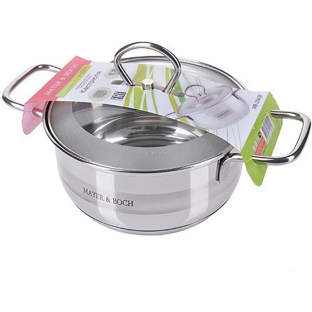 Кастрюля с крышкой 1,6 л нерж/сталь МВ (25406) Кастрюля с крышкой 1,6 л нерж/сталь МВ (25406)