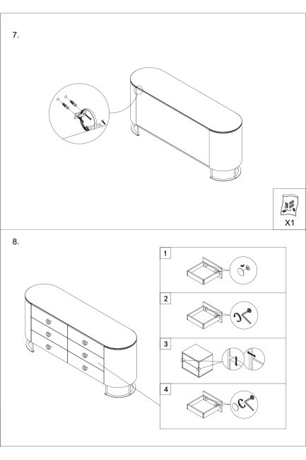 Комод коричневый 165*44,5*71см (TT-00011444)