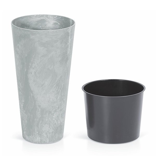 Кашпо для цветов Tubus Slim Beton DTUS400B-422E (35/64 л) 2 предмета (63857)