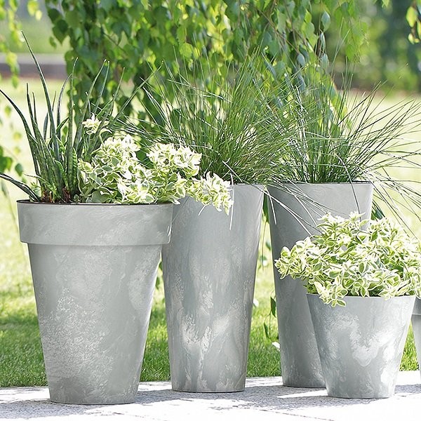 Кашпо для цветов Tubus Slim Beton DTUS400B-422E (35/64 л) 2 предмета (63857)