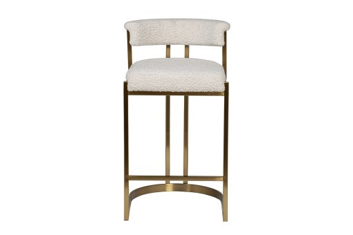 Стул барный, букле бежевый/матовое золото  50*55*85см (TT-00013472)