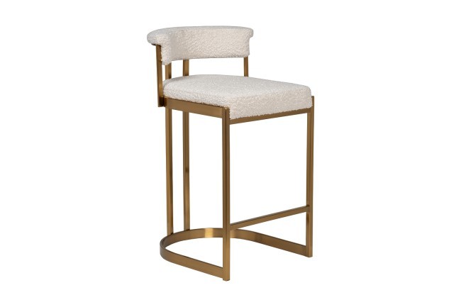 Стул барный, букле бежевый/матовое золото  50*55*85см (TT-00013472) Стул барный, букле бежевый/матовое золото  50*55*85см (TT-00013472)