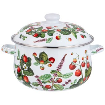 Кастрюля agness эмалированная с эмал.крышкой серия "фруктовая корзина", 5.0 л, 24*14 см Agness (934-564)