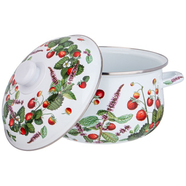 Кастрюля agness эмалированная с эмал.крышкой серия "фруктовая корзина", 5.0 л, 24*14 см Agness (934-564)