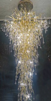 Люстра каскадная "Капли" d.80*h200 см, металл цвет золото (TT-00012854)