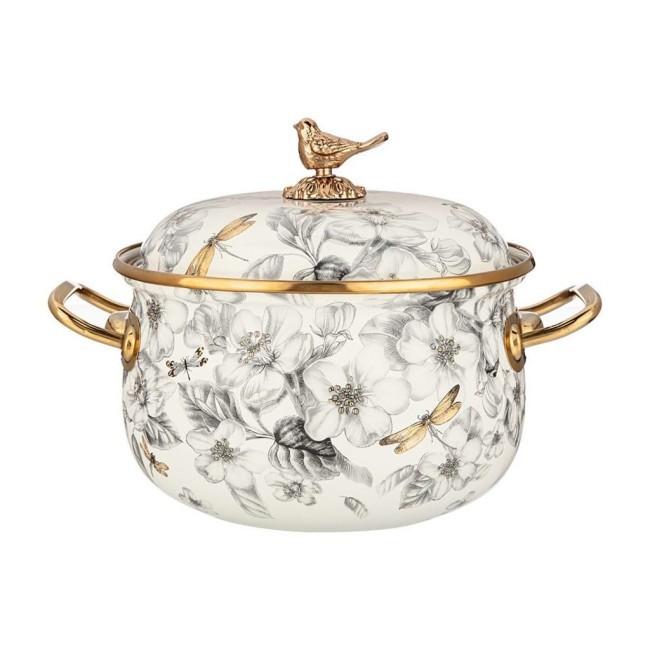 Кастрюля эмалированная agness с крышкой, серия яблоневый сад 2,8л, диа.18см подходит для индук.пл Agness (950-522)