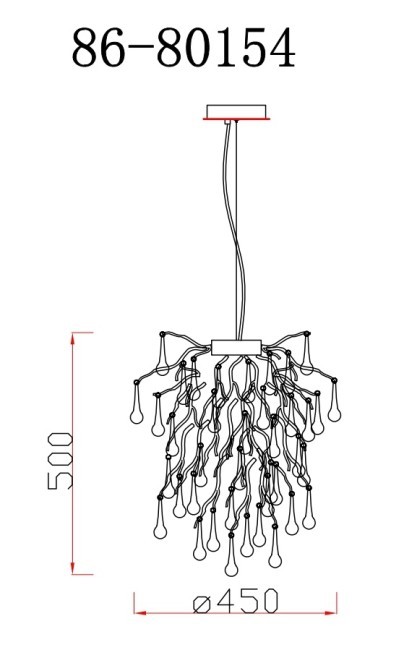 Люстра d.45*h.45см, металл цвет золото (TT-00012893)