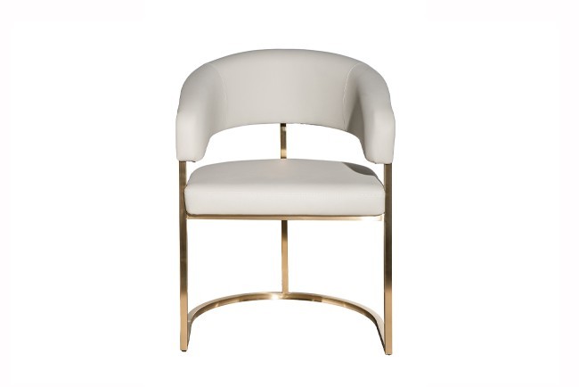 Стул экокожа св.серый/матовое золото 59,5*54*79см (TT-00014998)