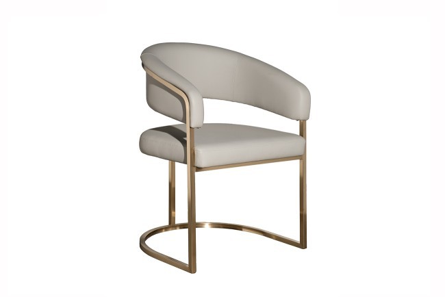 Стул экокожа св.серый/матовое золото 59,5*54*79см (TT-00014998)
