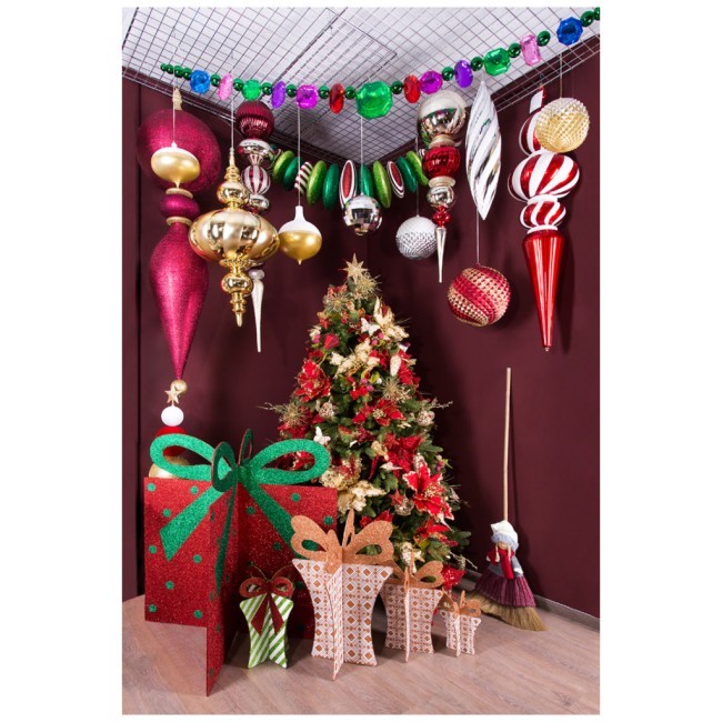 Декоративное изделие 3d "подарок с бантиком" цвет:оливковый в полоску 34*27 см без упак Lefard (749-115)