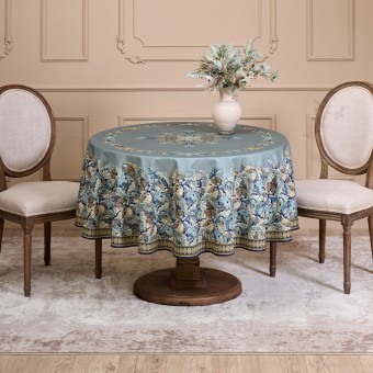 Скатерть круглая "листья морриса"190 см ,100% хлопок ,синий, твил, пропитка Lefard (850-752-22) Скатерть круглая "листья морриса"190 см ,100% хлопок ,синий, твил, пропитка Lefard (850-752-22)