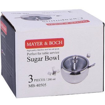 Сахарница 3пр 290мл нерж/ст стекло Mayer&Boch (40505)