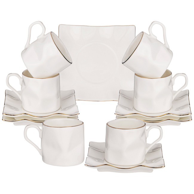 Кофейный набор lefard "раффл голд" на 6 пер. 12 пр. 130 мл (264-992) Кофейный набор lefard "раффл голд" на 6 пер. 12 пр. 130 мл (264-992)