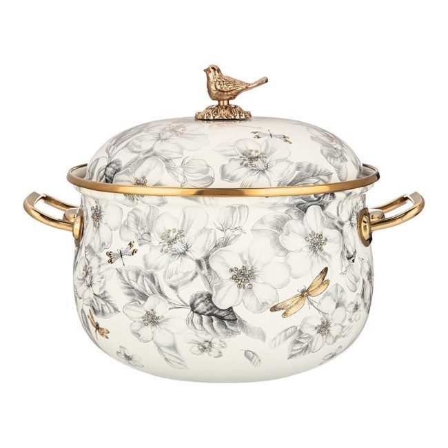 Кастрюля эмалированная agness с крышкой, серия яблоневый сад 3,8л, диа.20см подходит для индук.пл Agness (950-523)