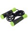 Скакалка BASEFIT RP-103 PVC, с нескользящей ручкой, 3,05 м, черный/зеленый (1483974)