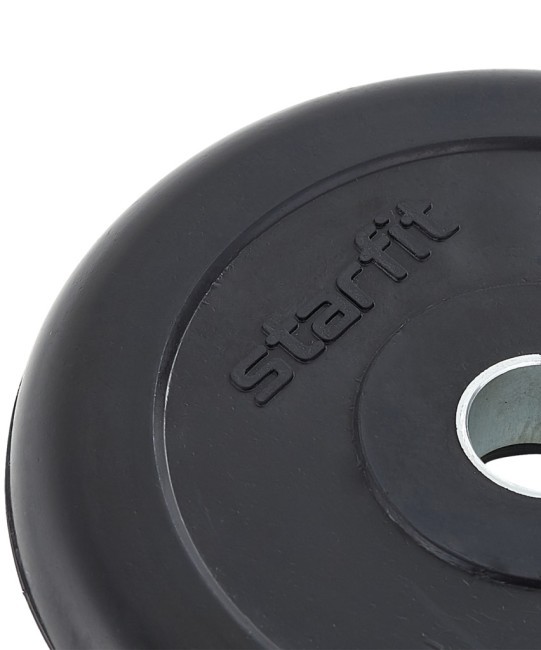Диск обрезиненный Starfit BB-202 d=26 мм, стальная втулка, черный, 5 кг (998365)