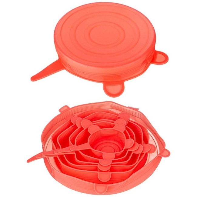 Набор крышек универс. силик. круг.6 шт d=6/9/11/14/16/19см  h=3 см Agness (923-115)