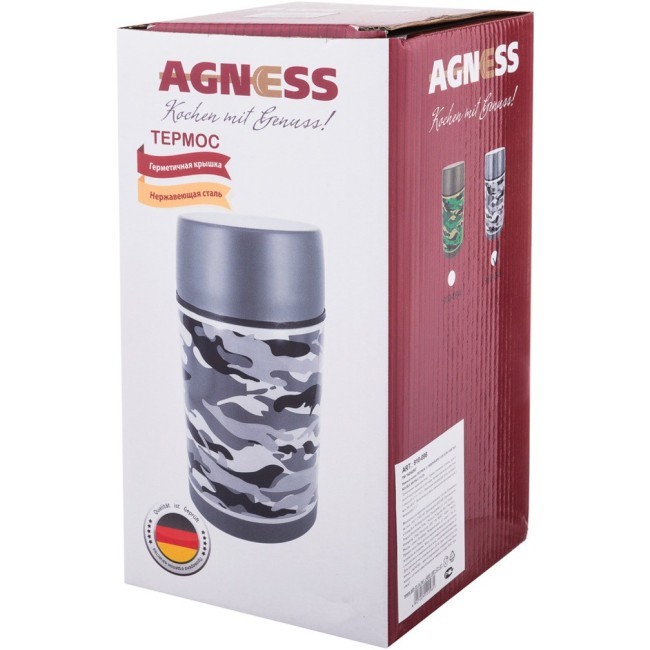 Термос agness с широким горлом 1000 мл.колба нерж.сталь Agness (910-098)