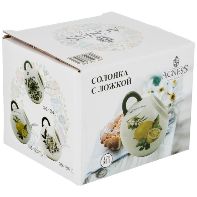 Солонка с ложкой agness "лемон три" 9,5*10 см 170 мл Agness (358-1593) Солонка с ложкой agness "лемон три" 9,5*10 см 170 мл Agness (358-1593)
