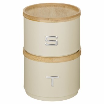 Набор банок agness для сыпучих, 11х16 см, штабелируемые, цвет: ivory Agness (790-402)