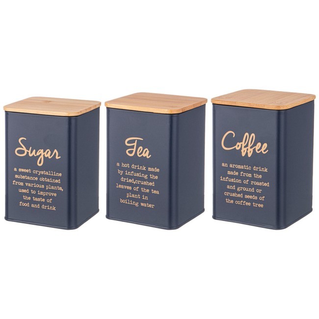 Набор емкости для сыпучих из 3 шт agness "navy style" 1,1 л.диаметр 10 см высота 14 см Agness (790-304)