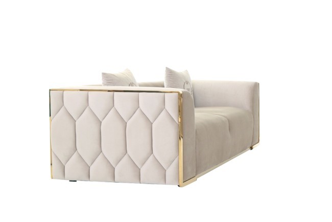 Диван Bern двухместный, велюр бежевый 194*96*69см (TT-00007927)