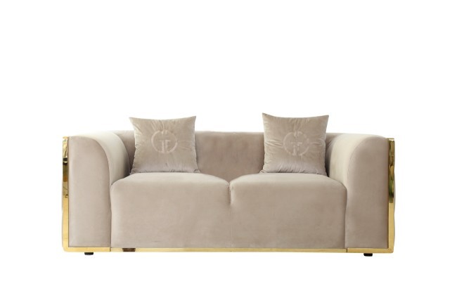 Диван Bern двухместный, велюр бежевый 194*96*69см (TT-00007927)