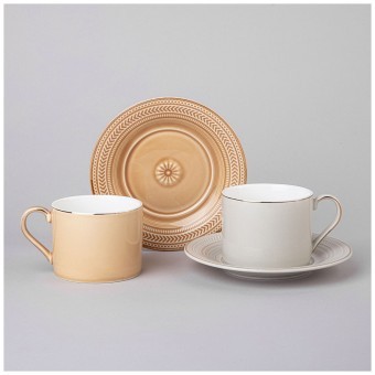 Чайный набор lefard "top style" на 2 пер. 4 пр. 250 мл бежевый, светло-серый Lefard (42-545)