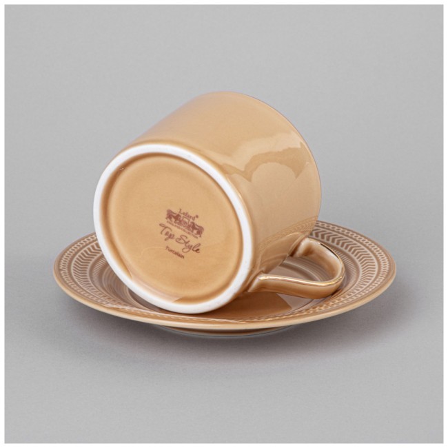 Чайный набор lefard "top style" на 2 пер. 4 пр. 250 мл бежевый, светло-серый Lefard (42-545)