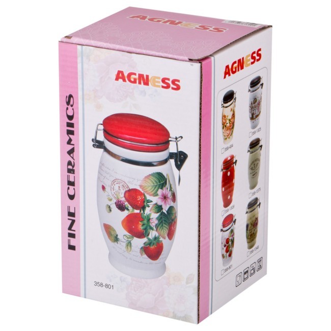 Емкость для сыпучих продуктов "горошек" 1100 мл. высота=20 см. Agness (358-1309)