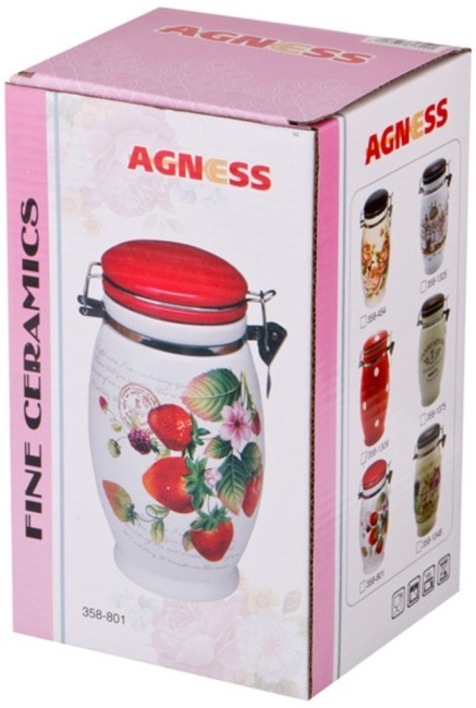 Емкость для сыпучих продуктов "горошек" 1100 мл. высота=20 см. Agness (358-1309)