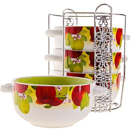 Набор супниц 5пр 540мл на подставке LR (27586) Набор супниц 5пр 540мл на подставке LR (27586)