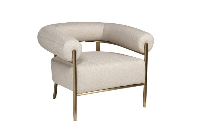 Кресло серое/матовое золото 95,5*82*77см (TT-00013474)