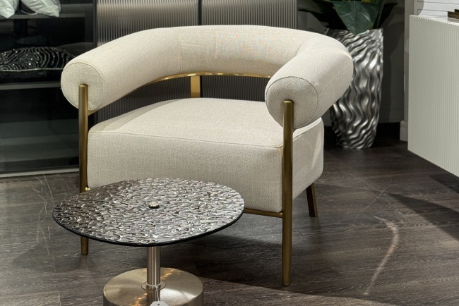 Кресло серое/матовое золото 95,5*82*77см (TT-00013474)