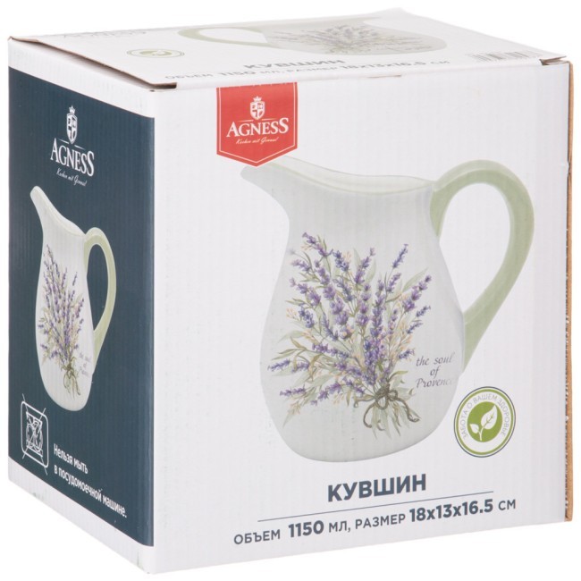 Кувшин agness "душа прованса" 18*13*16,5 см 1150 мл Agness (358-2048)