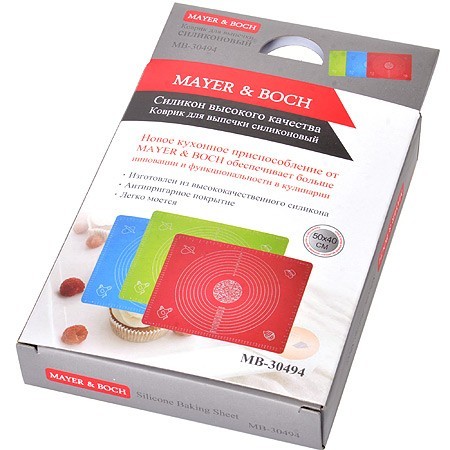 Коврик силикон 50х40см. красный Mayer&Boch (30494-1)