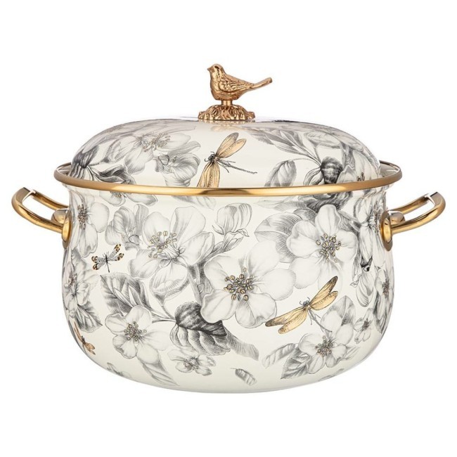 Кастрюля эмалированная agness с крышкой, серия яблоневый сад 4,8л, диа.22см подходит для индук.пл Agness (950-524)