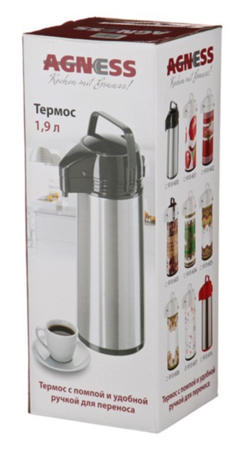 Термос agness со стеклянной колбой и помпой 1900 мл, "пасадена" Agness (910-607) Термос agness со стеклянной колбой и помпой 1900 мл, "пасадена" Agness (910-607)